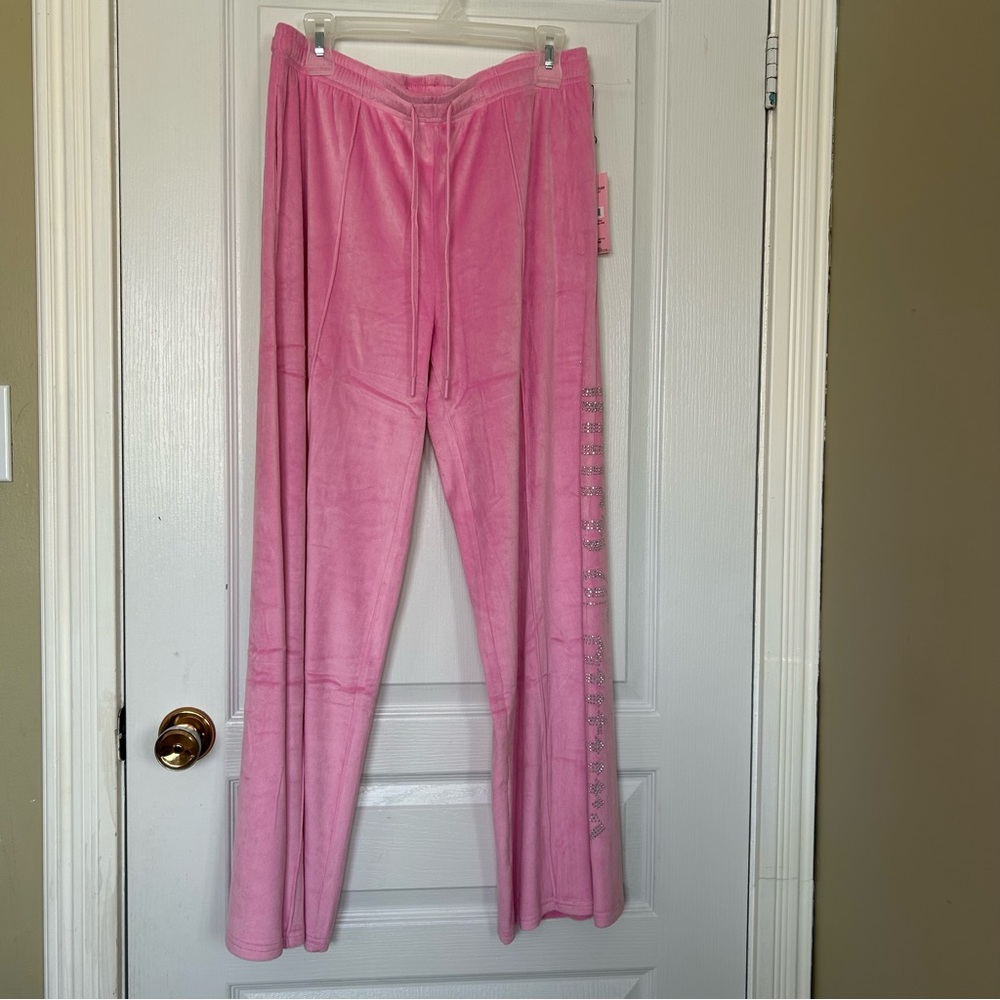 Juicy Couture Pink Sleepwear Velvet Large Women Velour Straight Leg